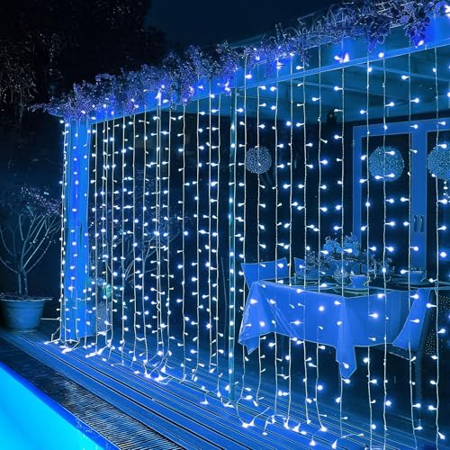 300 LED Warm White Curtain Lights V8722