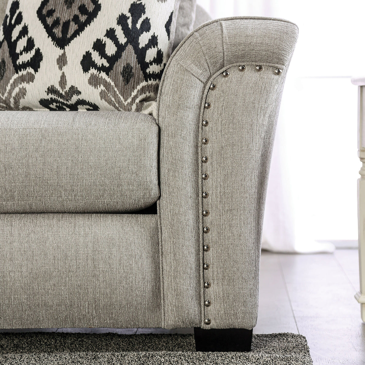 Light Taupe Fabric Upholstered Sofa G287004
