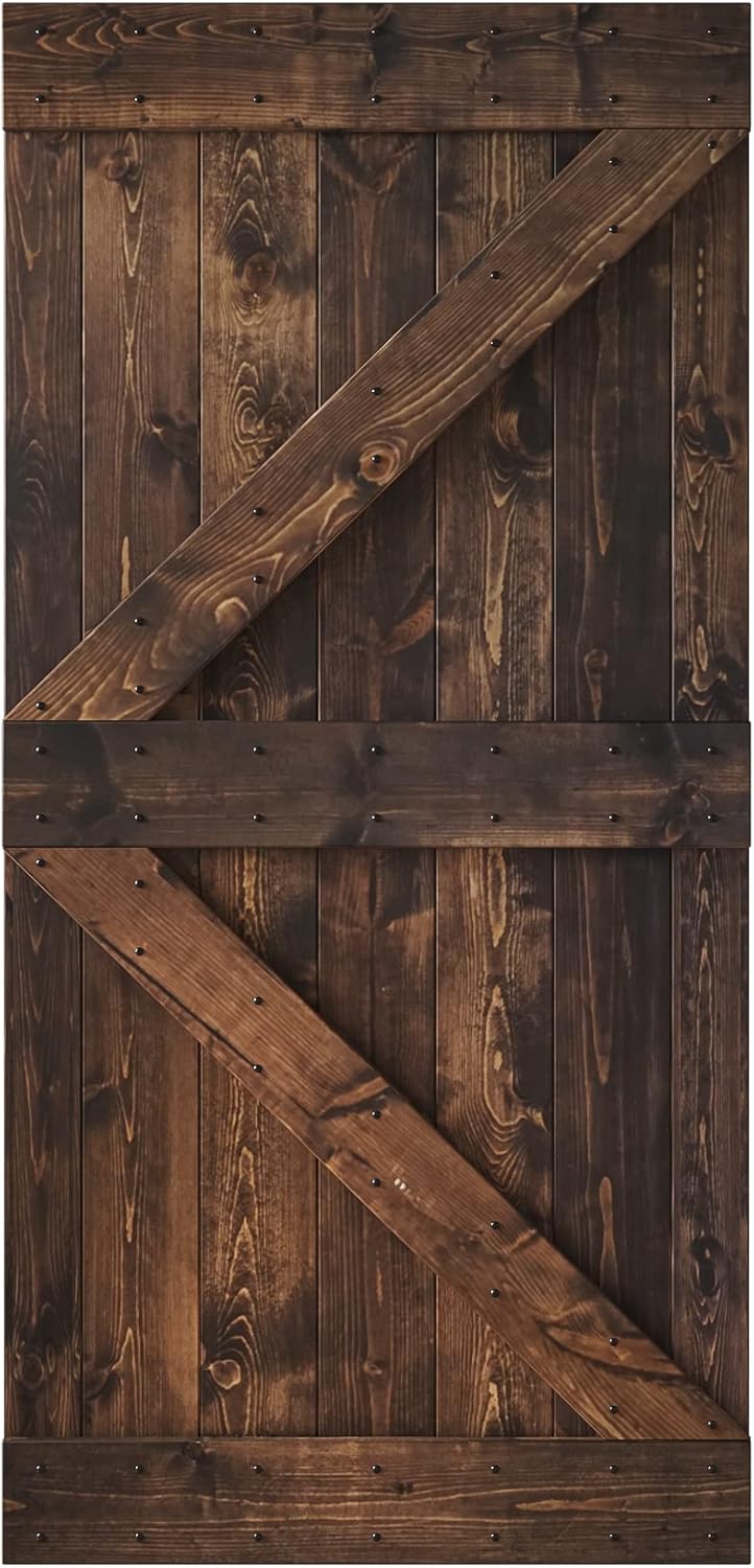 42 in x 84 in Knotty Wood Sliding Barn Door V7829