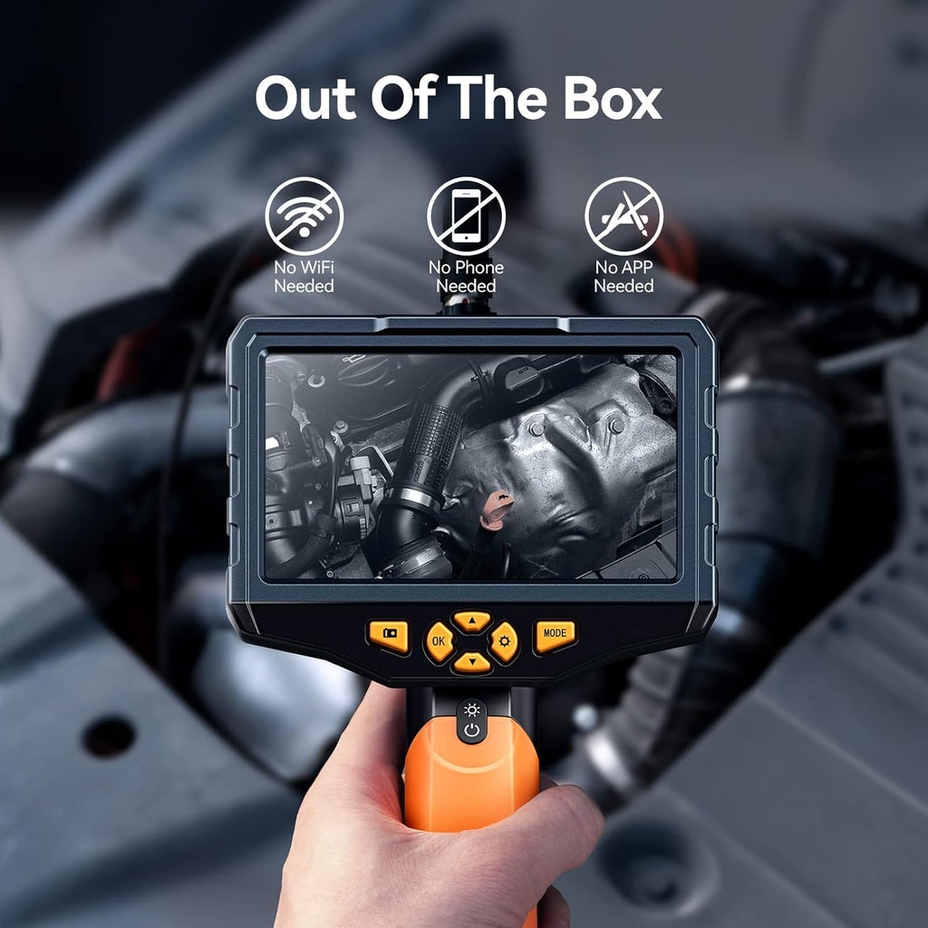 Triple Lens Endoscope Camera with Light, 16.5ft Flexible Waterproof Borescope I637