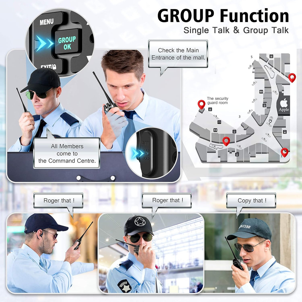 5 Watts UHF Programmable Handheld Two Way Radios 6 Packs M90936