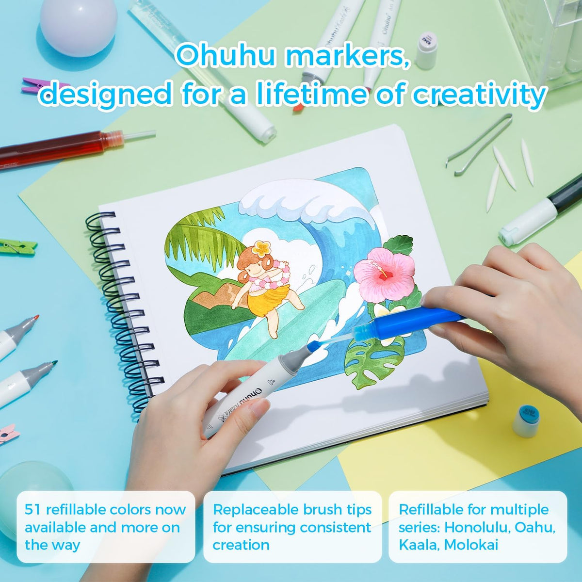 36 Portrait Colors Alcohol Markers with Brush & Chisel Dual Tips N203251