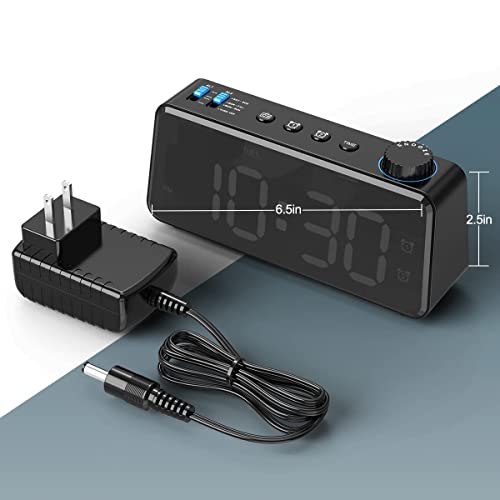 6.5'' Large Display Digital FM Radio Alarm Clock with USB Charging Port T213