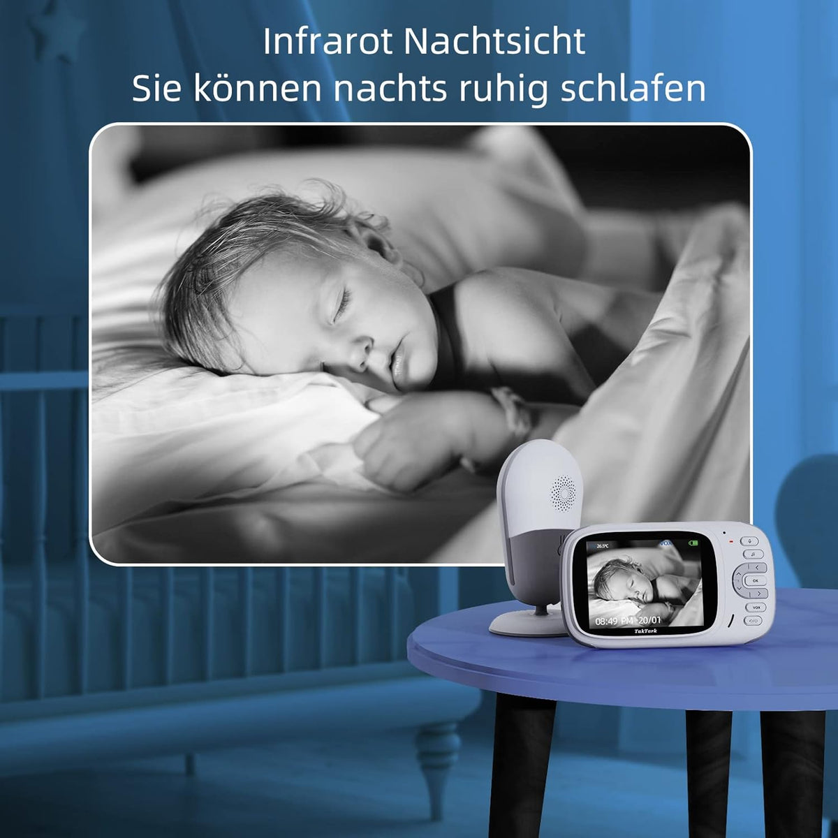 Baby Monitor with Camera and Audio, No WiFi, Night Vision D721