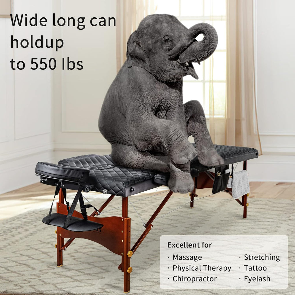 Portable Memory Foam Massage Table with Carrying Case W930829
