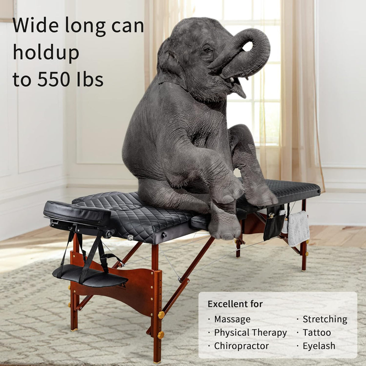 Portable Memory Foam Massage Table with Carrying Case W930829