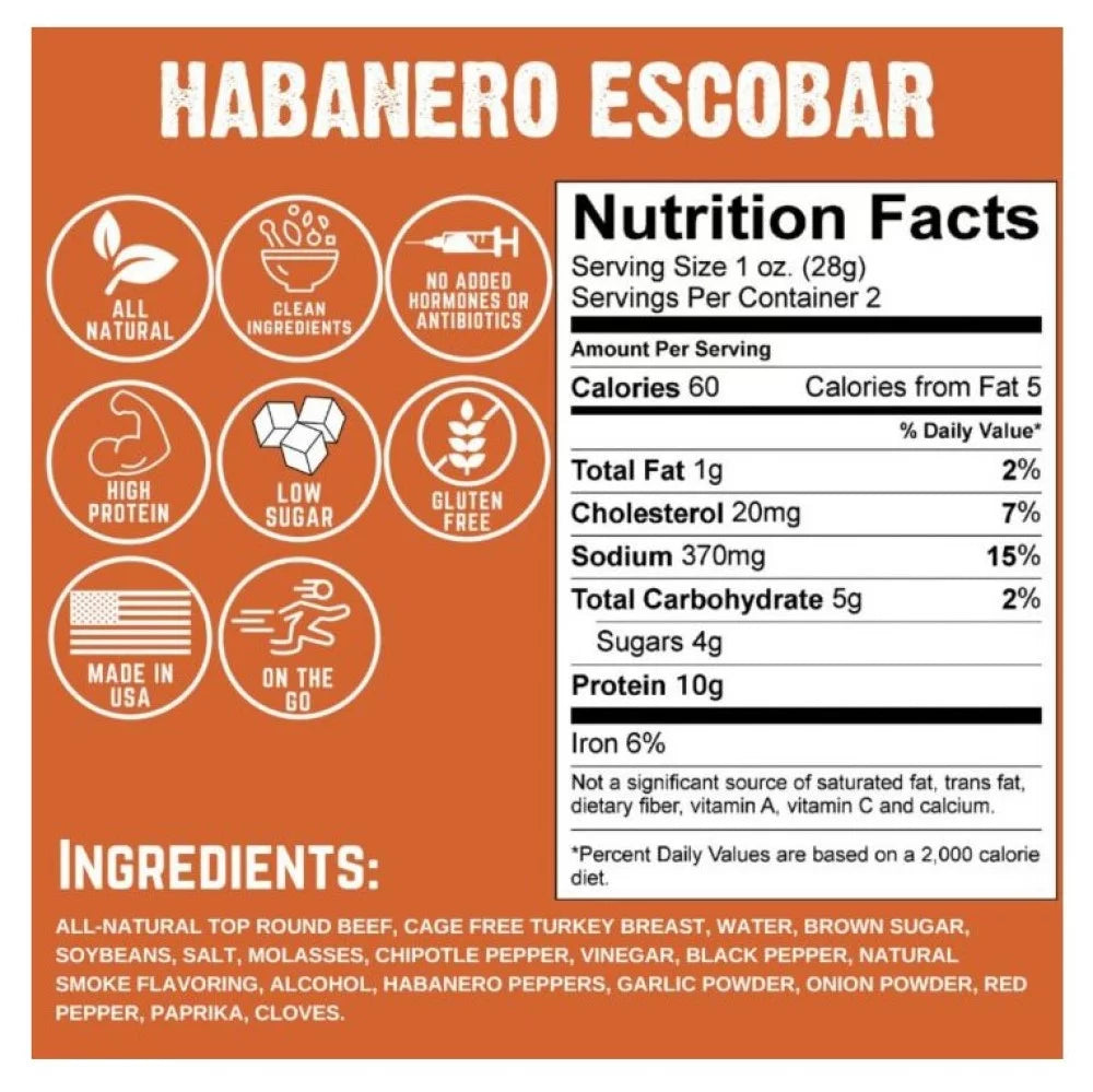 Gluten Free Habanero Beef Jerky 2 oz Resealable Bag S464856