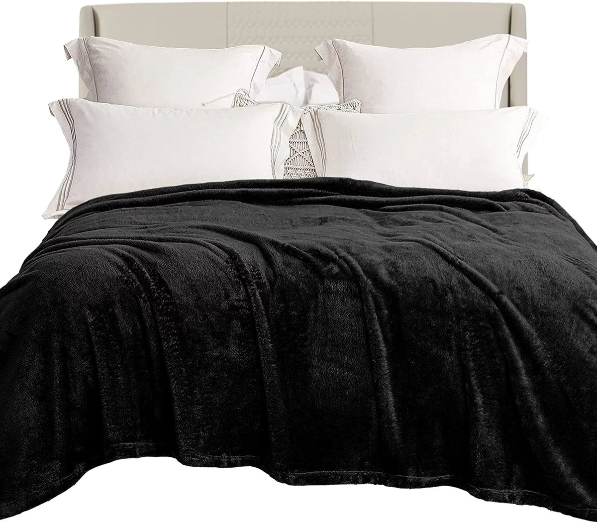 King Size Black Fleece Blanket G86062
