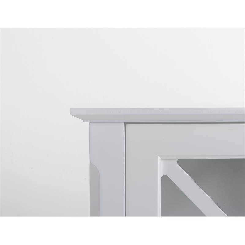 White Wood Accent Cabinet with Two Doors Q17272