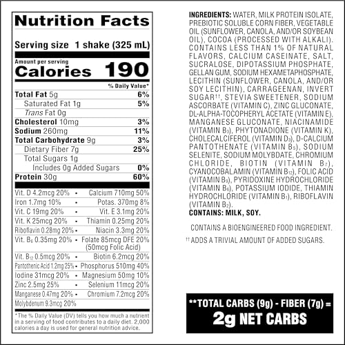 Milk Chocolate Flavored High Protein Shake, 30g Protein, 12 Count R82849