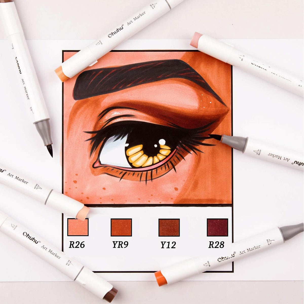 36 Portrait Colors Alcohol Markers with Brush & Chisel Dual Tips N203251