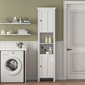 White 15.7"L x 11.8"W x 67"H Narrow Bathroom Storage Cabinet with Shelves and Door X97338