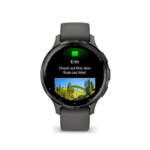 Slate Stainless Steel Bezel 1.2-Inch AMOLED Touchscreen Display Smart Watch with 41mm Pebble Gray Case and Silicone Band L5872