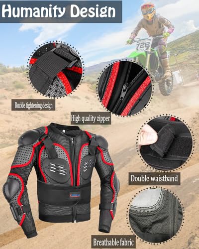 Kids Motorcycle Jacket with Chest Back Elbow Protection P722