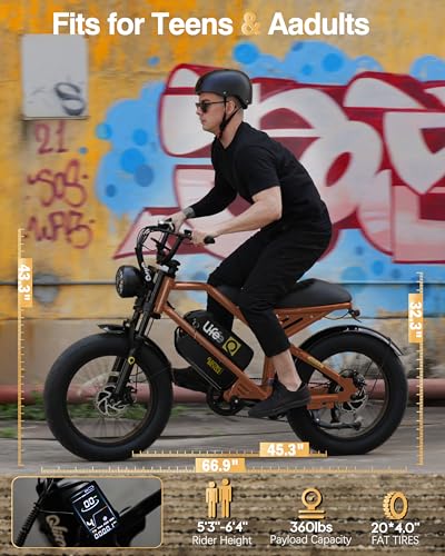 1500W Peak Motor 20" Fat Tires 28MPH Electric Bike with Dual Suspension & Brakes B865