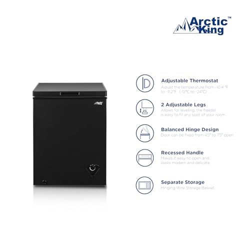 5.0 Cu.ft Chest Freezer with Removable Basket, Black A68130