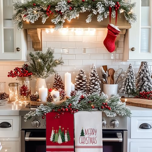 Red Xmas Tree Kitchen Towels Set of 2 M614621