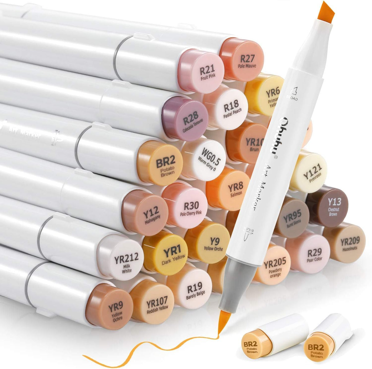 36 Portrait Colors Alcohol Markers with Brush & Chisel Dual Tips N203251