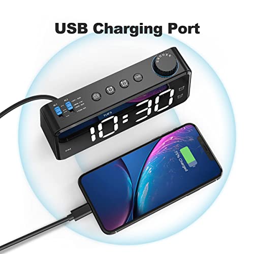 6.5'' Large Display Digital FM Radio Alarm Clock with USB Charging Port T213