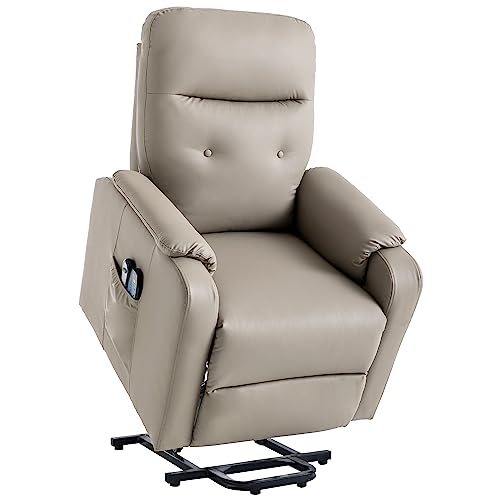 Grey Leather Electric Power Lift Recliner Chair with Massage Z8389