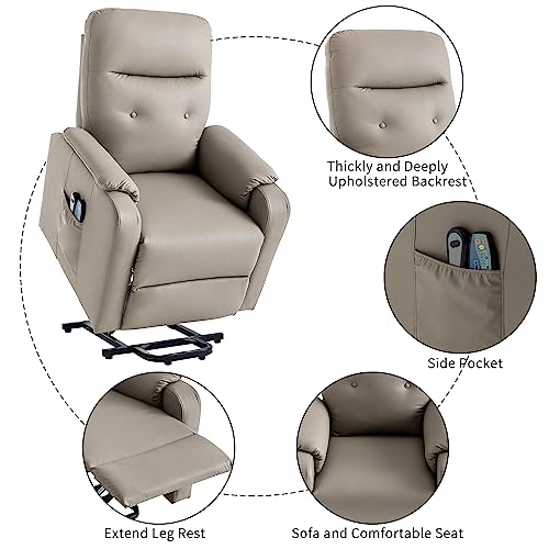 Grey Leather Electric Power Lift Recliner Chair with Massage Z8389
