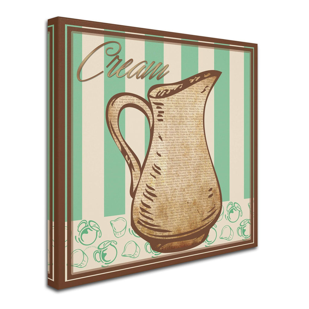 Cream Teal 24x24-Inch Fine Art B9903