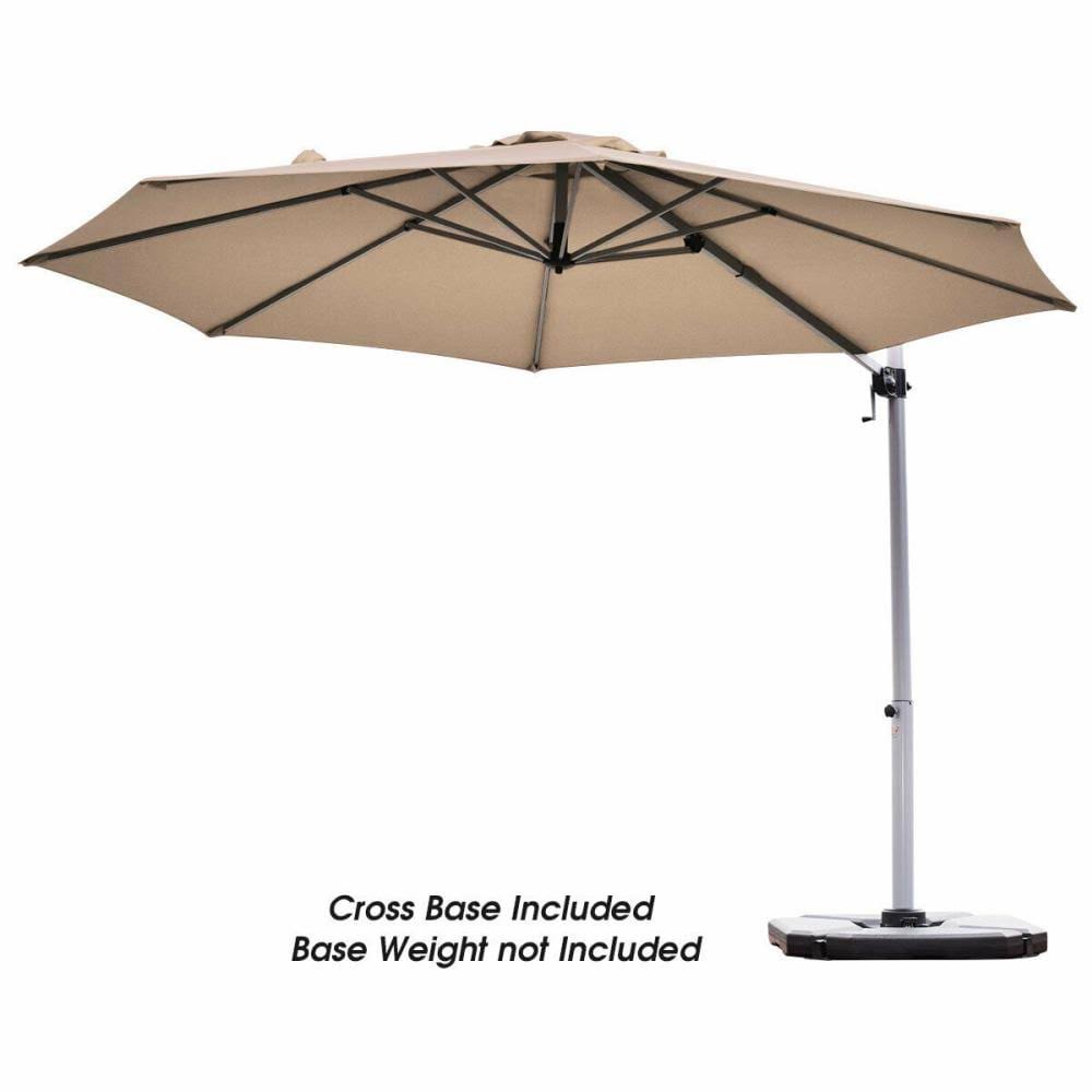 11-ft Tan Crank Cantilever Patio Umbrella N51396