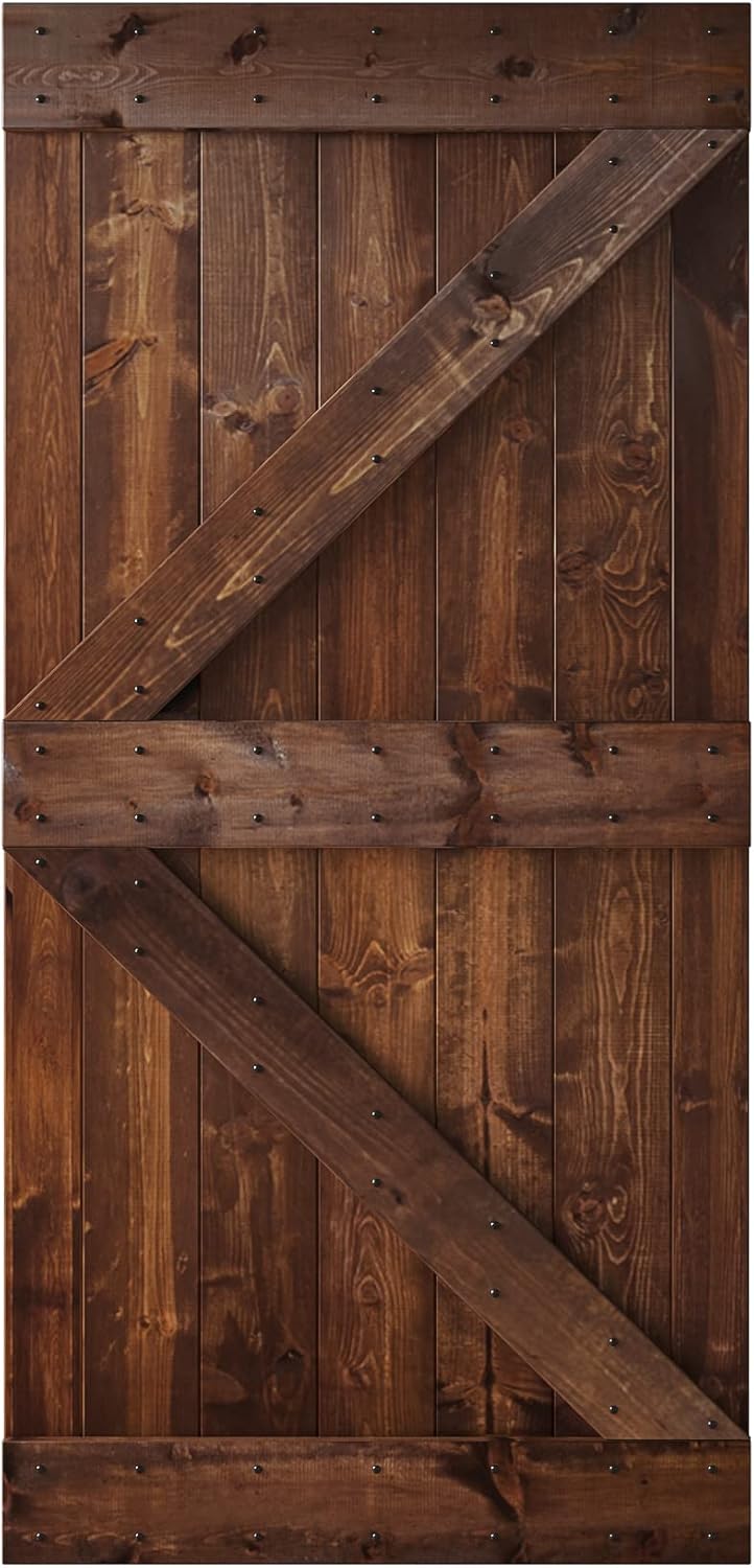 42 in x 84 in Knotty Wood Sliding Barn Door V7829