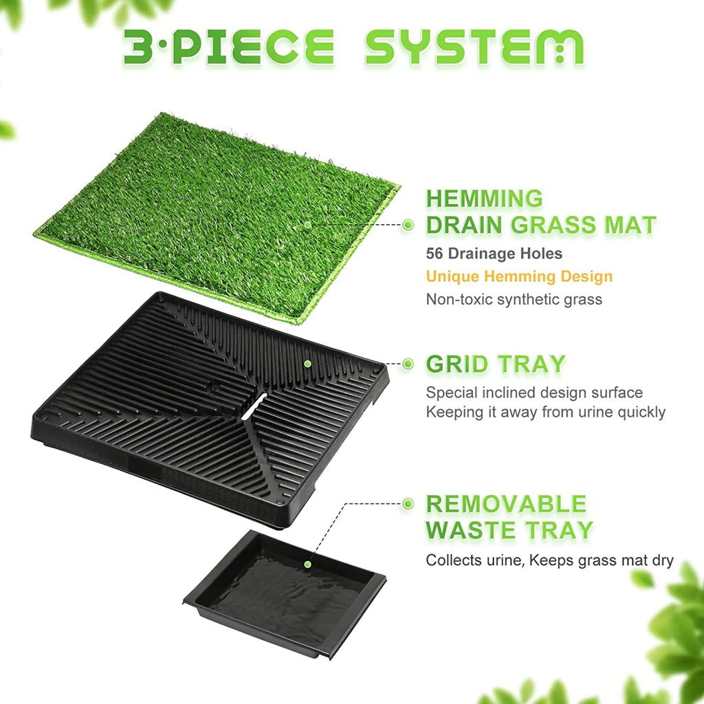 25''x20'' Artificial Turf Dog Toilet with Removable Waste Tray D49867