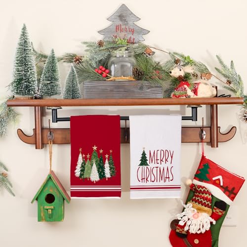Red Xmas Tree Kitchen Towels Set of 2 M614621