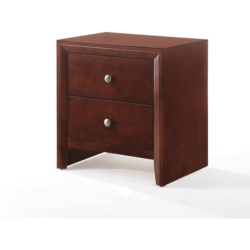 Brown Cherry 2-Drawer Nightstand D4025