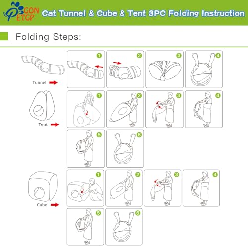 Collapsible Outdoor Cat Enclosures Tunnel Y5887