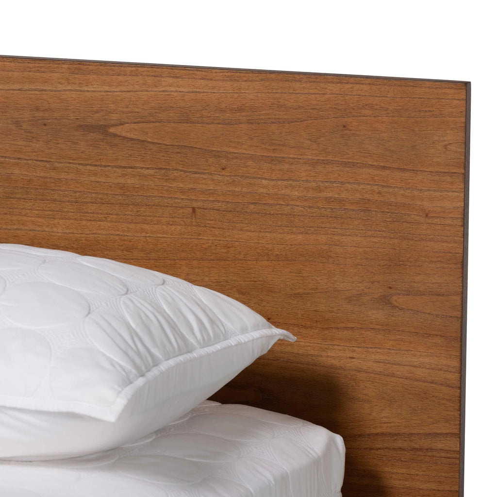King Size Walnut Brown Wood Platform Bed F889679