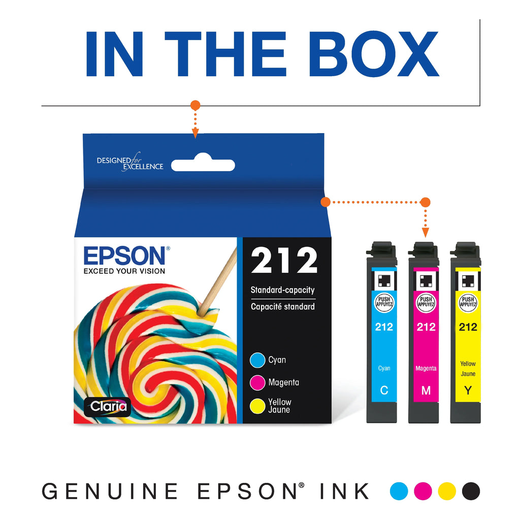 EPSON 212 Claria Ink Standard Capacity Color Combo Pack Q8888