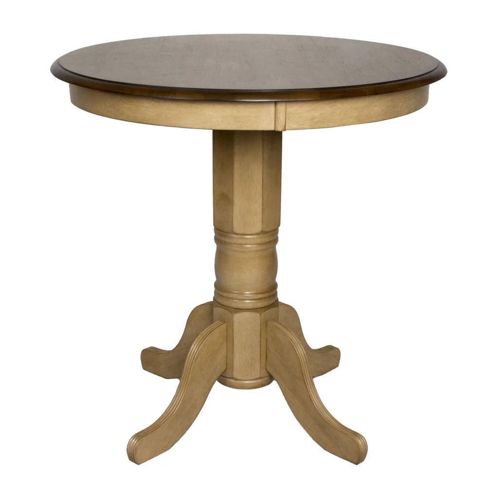 36 In. Round Two Tone Wood Dining Table (Seats 4) Z324