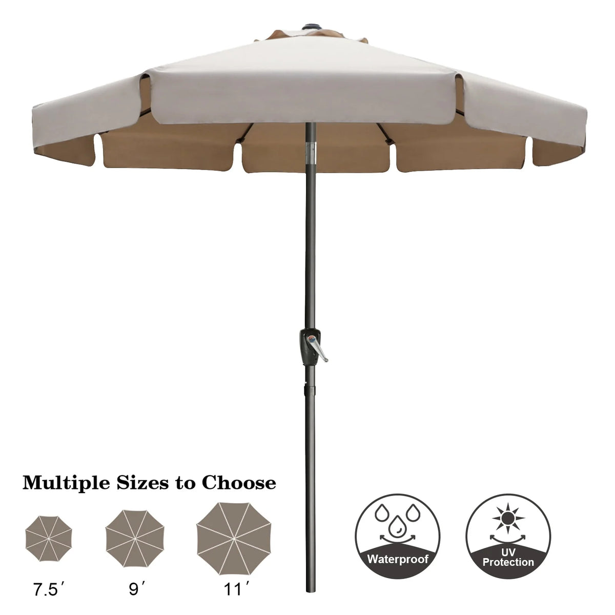 9ft Outdoor Market Patio Umbrella with Push Button Tilt K8498