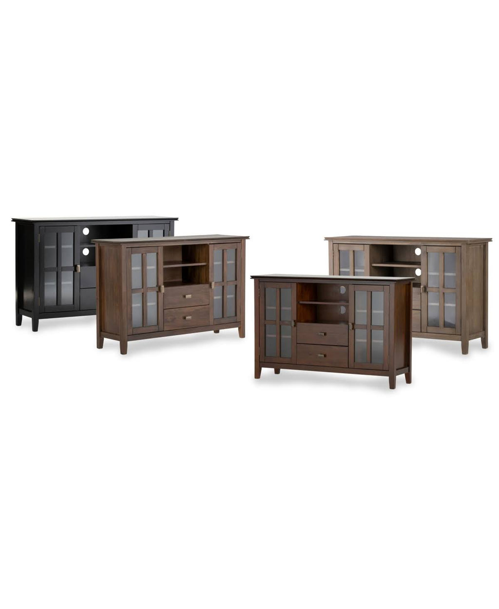 Solid Wood TV Media Stand in Russet Brown K5764