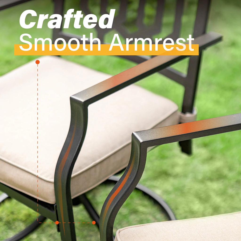 7 Piece Patio Dining Set Metal Table and Chairs Z9752