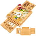 Bamboo Cheese Board Set with Knife Set and 2 Ceramic Bowls V6669