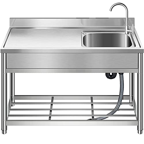 Stainless-Steel Single Bowl Kitchen Sink Set with Faucet Y3406