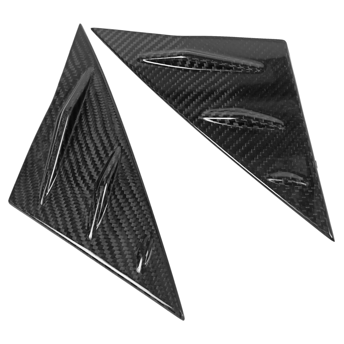 Front Window Louver Real Carbon Fiber Vent Trim 2PCS J2449