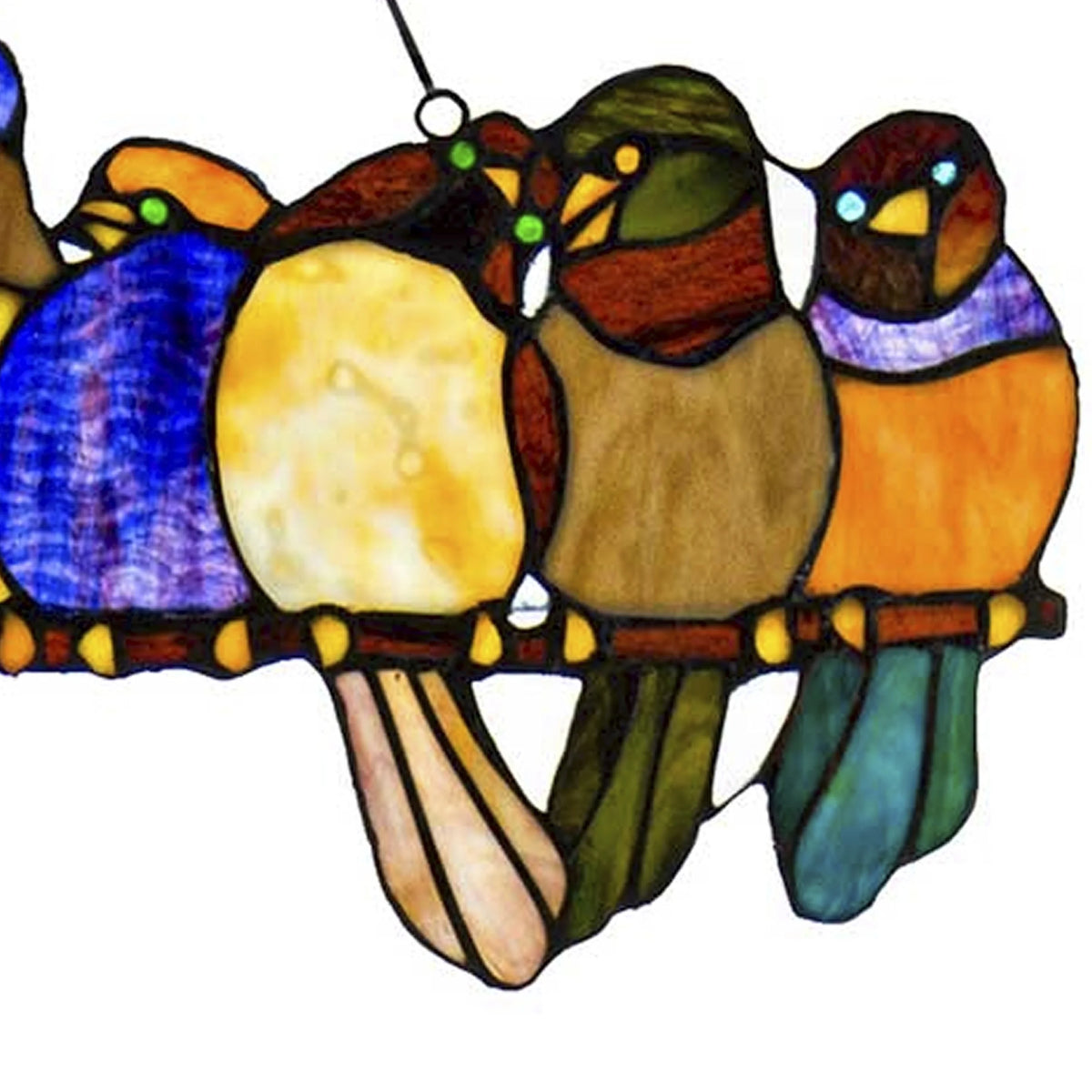 Stained Glass Birds on a Wire Window Panel H594