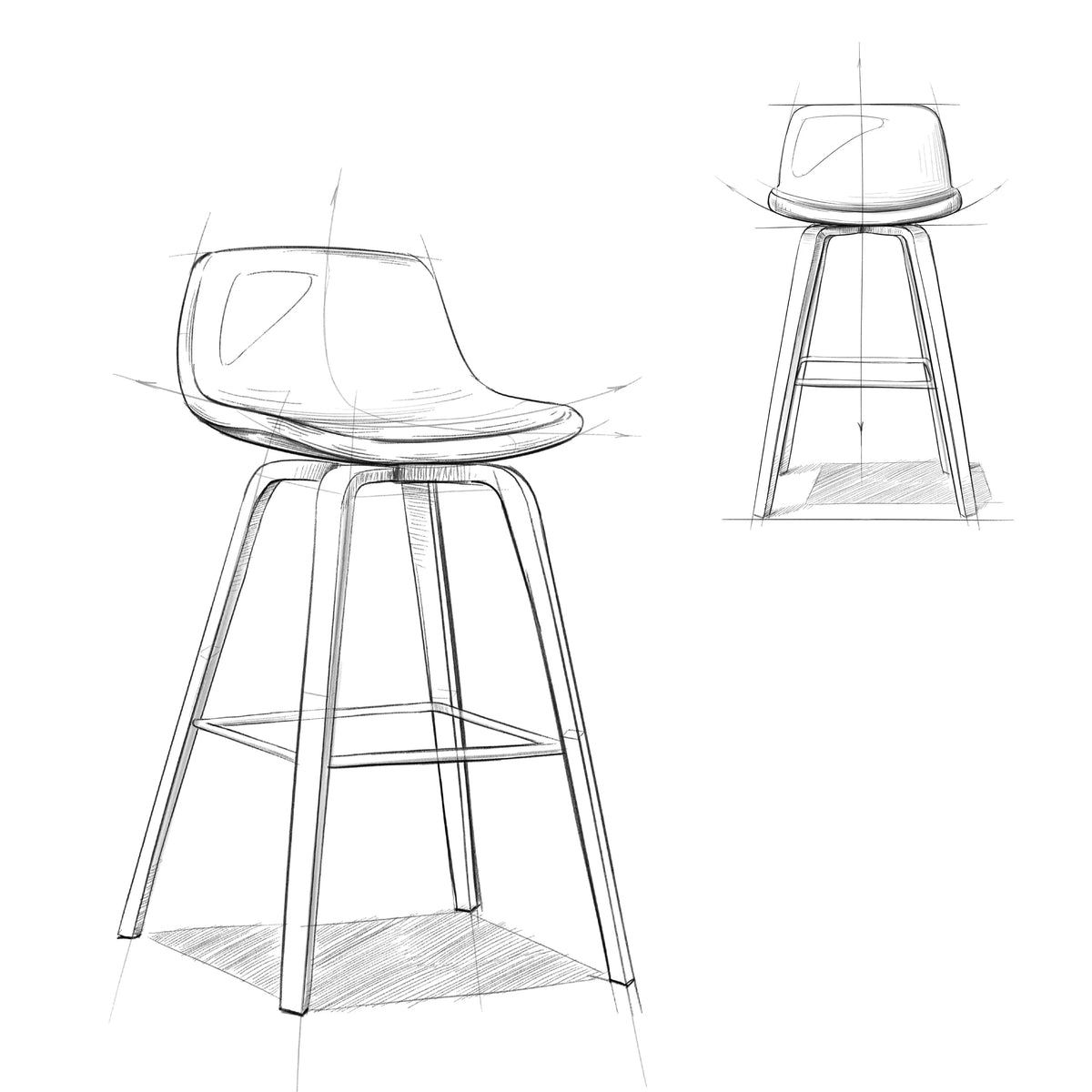 Dark Brown Faux Leather Stool Y683