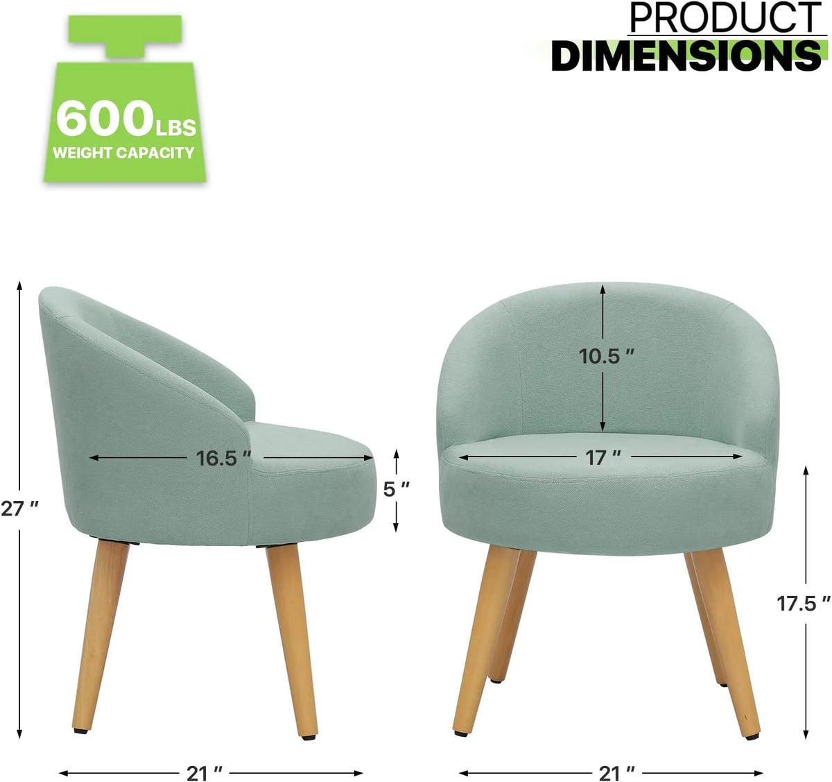 Blue Accent Chair with Wood Legs A5554