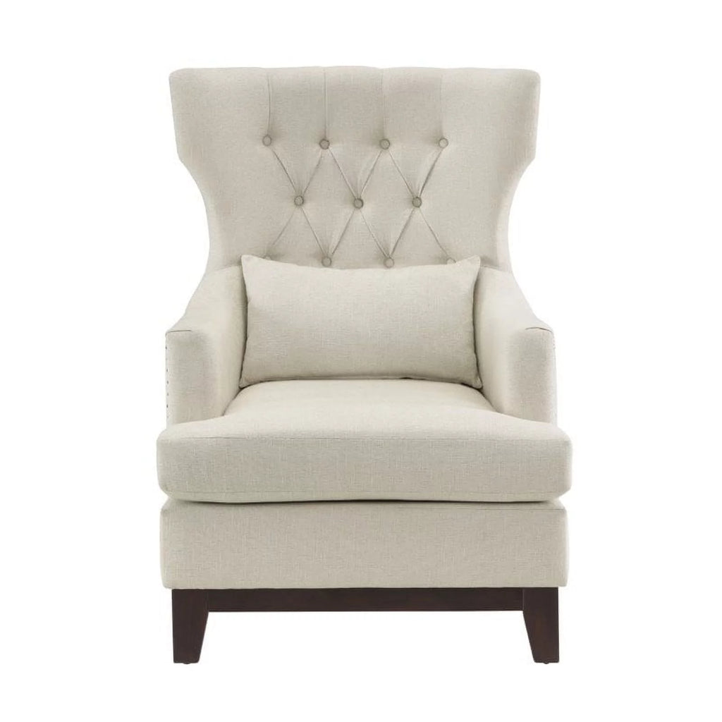 Beige Upholstered Wingback Chair I898834