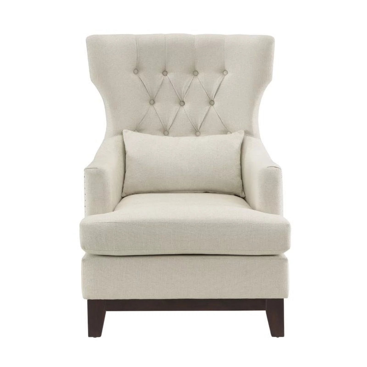 Beige Upholstered Wingback Chair I898834