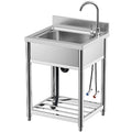 Stainless-Steel Single Bowl Kitchen Sink Set with Faucet Y3406