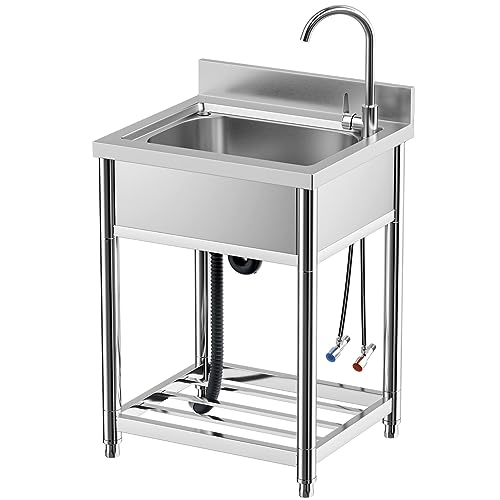 Stainless-Steel Single Bowl Kitchen Sink Set with Faucet Y3406