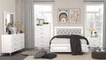 White 5pc Eastern King Bedroom Set with LED Headboard W854520