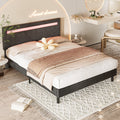 Full Size Platform Bed Frame with Adjustable Upholstered Headboard P694